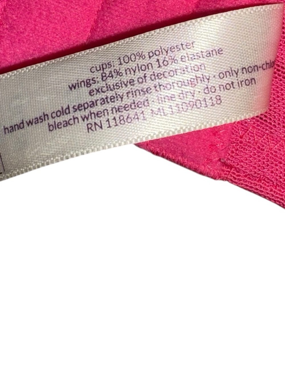 Cacique Hot Pink Sheer Polka Dot Underwire Bra - Picture 5 of 5
